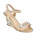 AmoonyFashion Women's Open Toe High Heel Wedge PU Soft Material Solid Sandals