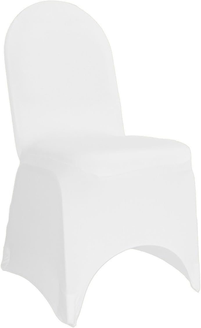 YOUR CHAIR COVERS - 100 Pack Stretch Spandex Banquet Chair Covers - White, Wedding Slip Covers, Premium Quality Chair Cover