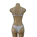 FAFOFA Sexy Women Push-up Padded Bra Bandage Bikini Set Hit Color Striped Bathing Suit,Small,Lightgrey