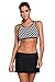EVALESS Women's Solid Black Waistband Skirted Bikini Bottom Swimdress Medium Size