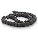 Linsoir beads Natural Stone White Volcano Lava Rock Round Loose Spacer Beads 40cm Strand for DIY Jewelry Making Approx 10mm (8MM, Black Lava Stone Beads)