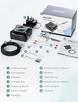 Oasser Airbrush Set 36 PSI with Compressor Dual Action Nozzles 0.2 0.3 0.5mm view 10