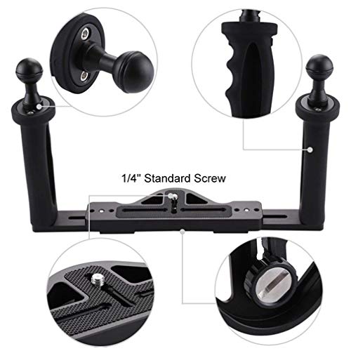 Mcoplus Aluminum Underwater Tray, Double Handled Base Diving Camera Tray for Underwater Camera Housing& Light System