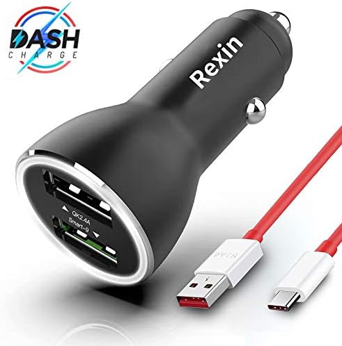 Dash car Charger, Oneplus 6T/6 Car Charger, 2 USB Charging Port with 1M / 3.3FT Dash Charging Cable Fast Charging for Oneplus 6T / 6 / 5T / 5 / 3T / 3