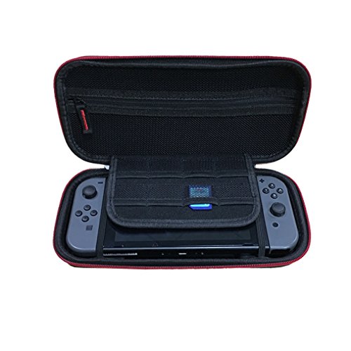 Mavis's Diary Switch Carrying Case with Red zipper compatible with Nintendo Switch - 8 Game Cartridges Protective Hard Shell Travel Carrying Case Pouch for Nintendo Switch Console & Accessories, Black - Thumbnail 2