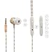 Bukm Wired Stereo Headset Stereo Earphones Earbuds Noise Isolating Headphone with Mic and Volume Control for iPhone 6 Plus 6S, Samsung Galaxy S6 Edge, Galaxy Note 5, HTC, iPod, iPad, MP3 Player
