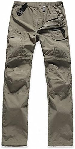 Outdoor Pants, TSWA Women's Active Quick Dry Lightweight Convertible Cargo Shorts Hiking Camping Pants Sports (L, Khaki)