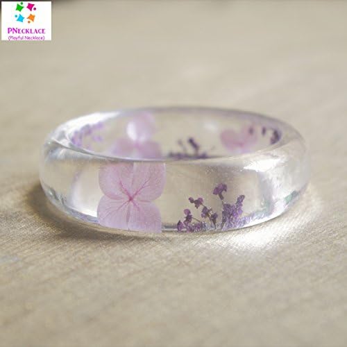 Dry flower Bangle bracelet - Purple Petals Jewelry. Press Flower. Dried Flower. Real Flower