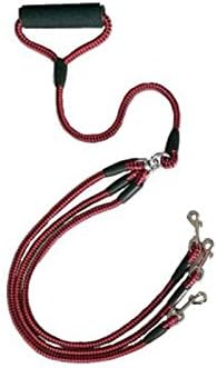 3 Way Dog Leash Durable Nylon Coupler No Tangle 3 In 1 Multiple Dog Leash with Soft Sponge Handle For 3 Small And Medium Dog Pet Cat Puppy Walking