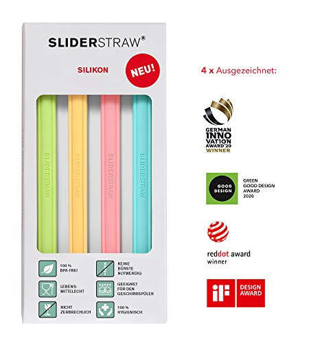 SLIDERSTRAW - Silico lang - NEU Patentiert: Reinigung ohne Bürste! wiederverwendbare Strohhalme/Trinkhalme: Ideal für… – Bild 3