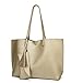 SIFINI Women Tote Bag Tassels Faux Leather Bags Simple Shoulder Handbag with Fashion Small Wristlet Purses