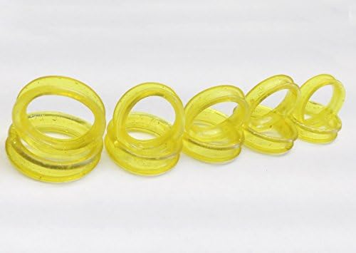 NikoNiko 5 Large 5 Small Yellow Gold Color Rubber Thumb Ring Sizing Insert for Grooming Scissors