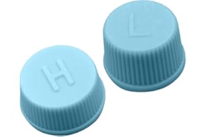 TYPOGROVE 2Pcs Blue Replacement Valve Caps for Car Air Conditioning - Leakproof R134a AC System Charging Port Caps (High and Low Pressure) - Air Conditioning Valves for Cars
