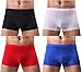 YuKaiChen Men's Ice Silk Underwear Seamless Short Boxer Briefs 4-Pack L