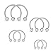 Ruifan 4prs(8pcs) 16G 316L Surgical Steel Mix Size CBR Non-Piercing Fake Nose Septum Horseshoe Earring Eyebrow Tongue Lip Nipple Helix Tragus Cartilage Piercing Ring 6mm,8mm,10mm,12mm