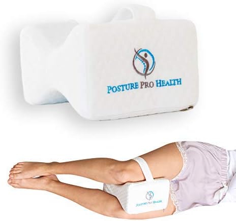 Posture Pro Health Memory Foam Orthopedic Knee Pillow with Adjustable Strap and Bonus Cover | Back, Hip, Knee Support Cushion for Side Sleepers & Pregnant Women | Best in Comfort & Design