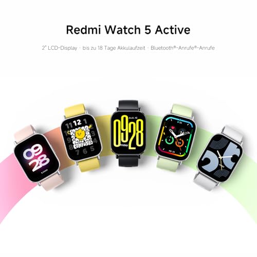 Xiaomi Redmi Watch 5 Active Smartwatch, 2.0" LCD Display, 18 Tage Akku, 140+ Sportmodi, Herzfrequenz- und SPO₂-Tracking, 5ATM Wasserdicht, Bluetooth-Anrufe, Fitness-Tracker, Schlafüberwachung 3