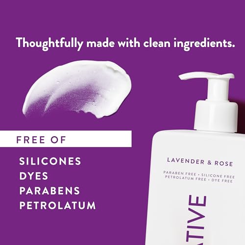 NATIVE BODY LOTION, LAVENDER & ROSE, 48-HOUR HYDRATION FOR DRY & SENSITIVE SKIN, MADE WITH PLANT-BASED MOISTURIZERS LIKE SHEA BUTTER, SILICONE & PARABEN FREE, 16.5 FL OZ