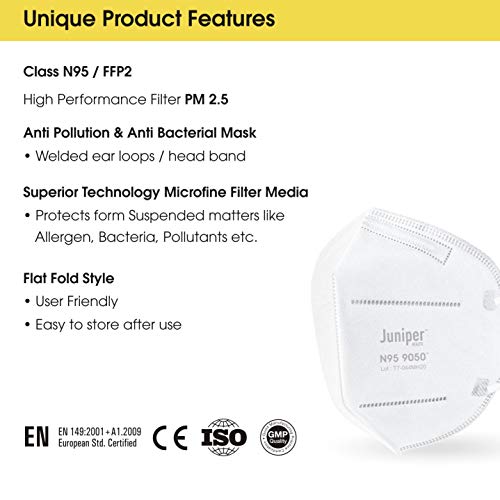Juniper N95 Face Mask Non Woven Fabric disposable N95 9050 Respiratory