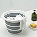 FOSJGO Portable Collapsible Plastic Bucket with Handle Ice Bucket Bucket Camping,car Washing Bucket,Collapsible Bowls for Camping, Fishing,10L Cleaning Bucket Fold-able Water Container for Fishing