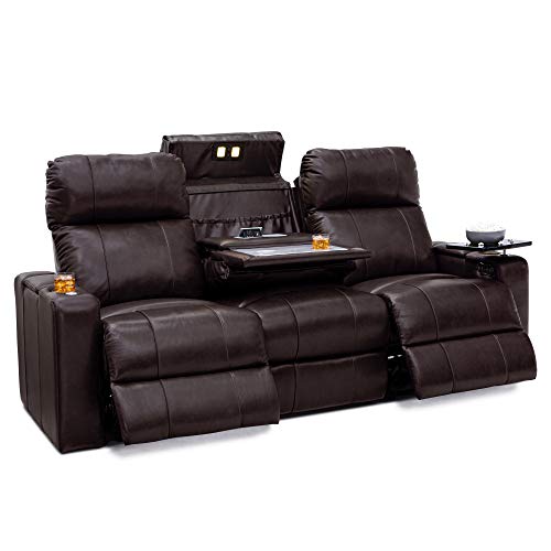Seatcraft Octavius Big & Tall Home Theater Seating Top Grain Leather Power Recline Powered