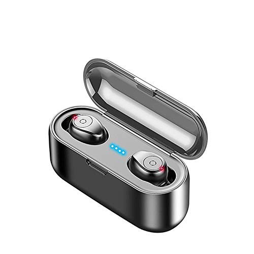 Halffle True Wireless Earbuds, Bluetooth 5.0 Noise Cancelling Headphones w/Mic 2000mAh Charging Case Stereo Mini Waterproof in-Ear Earphones