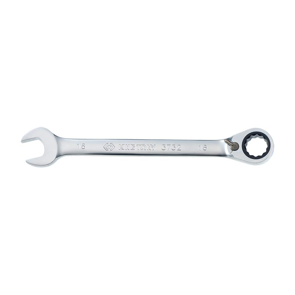 KING TONY 373218M Chrome Vanadium Alloy Steel Reversible Speed Wrench, 237 mm Length, 18 mm Size, Pack of 6