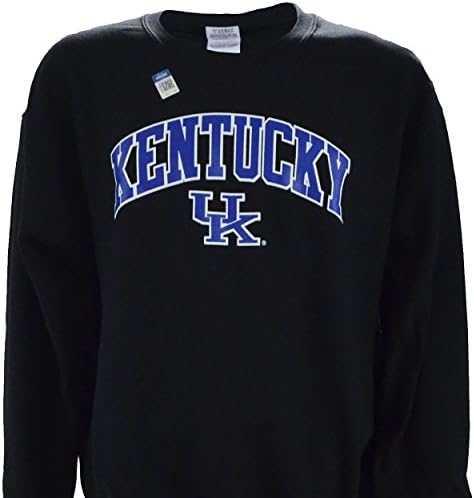 UK Arch NCAA Kentucky Wildcats on a Black Crewneck Sweatshirt