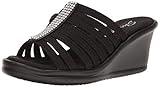 Skechers Cali Women's Rumblers Hot Shot Wedge Sandal,Black,11 W US