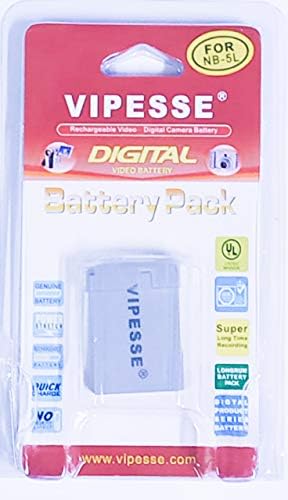 Vipesse NB-5L Camera Battery for Canon Digital IXUS 800 IS, IXY