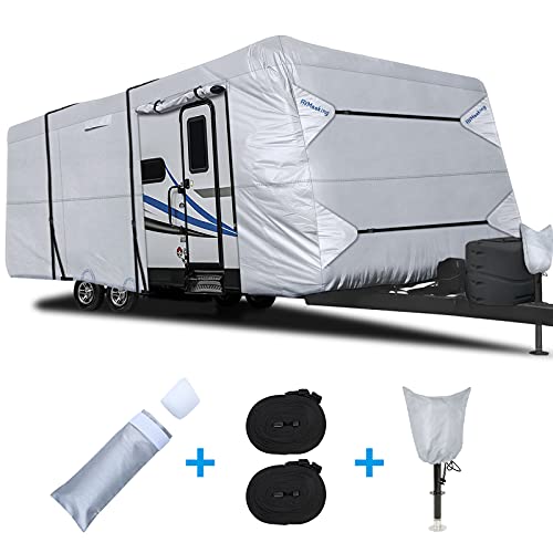 RVMasking 2021 Upgraded 150D Travel Trailer RV Cover Fits 15'1" 18