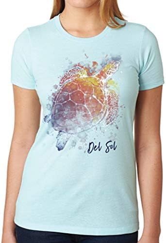 Del Sol Color Changing Women's Premium Crew Tee, Turtle Splash