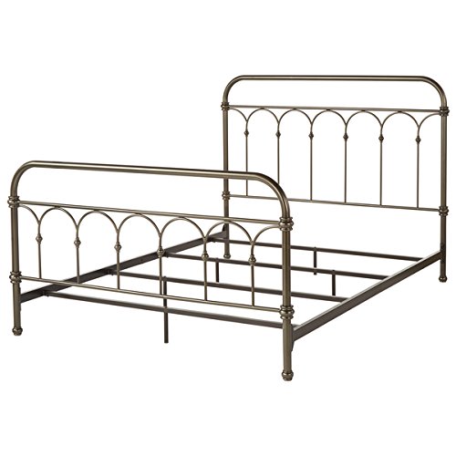 Vintage Metal Bed Frame Antique Rustic Dark Bronze Cast Knot Headboard Footboard Retro Country Bedroom Furniture (King)