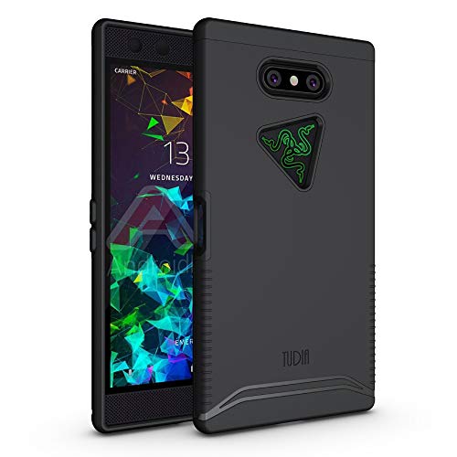 TUDIA Razer Phone 2 Case, [Merge Series] Dual Layer Heavy Duty Extreme Drop Protection/Rugged Phone Case for Razer Phone 2 [2018] (Matte Black)