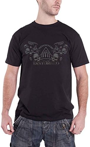 Disturbed T Shirt Beware The Vultures Band Logo Official Mens Black
