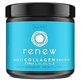 WELLPATH Renew Multi-Collagen Protein Powder – Grass-Fed Bovine, Marine, Chicken & Egg Collagen Peptides – Type I, II, III, V, and X (11oz)