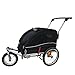 Booyah Medium Dog Stroller & Pet Bike Trailer with Suspension - Black (Black)