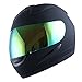 WOW Motorcycle Full Face Helmet Street Bike Matt Black, Size M (55-56 CM,21.7/22.0 Inch)