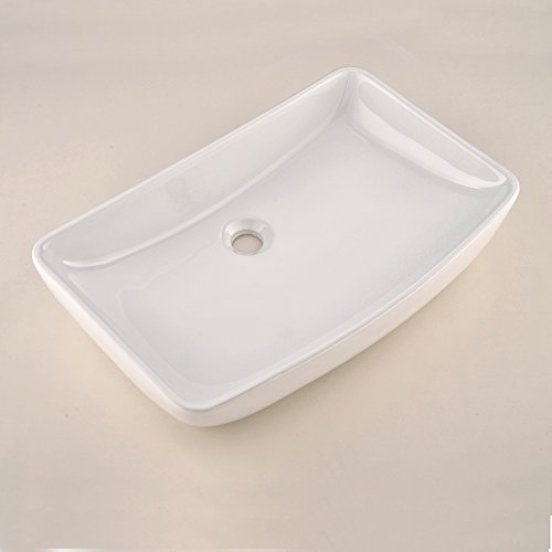 Hotis White Round Above Counter Porcelain Ceramic Bathroom Countertop Bowl Lavatory Vanity Vessel Sink