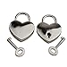 Mini Heart Shaped Padlock with Key - 3Pcs Small Heart Lock with Key Love Locks with Same Keys Tiny Locks with Keys - Cute Lock and Key Gifts for Wedding Small Metal Lock for Jewelry Storage Box