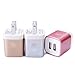 USB Wall Charger, FiveBox 3-Pack Double Wall Charger Adapter USB Plug 2.1A Charger Cube Base Charging Block Charger Brick Phone Box Compatible iPhone X/8/7/6/6s Plus, 5S 5 5C, Samsung Galaxy S9 S8 S7