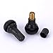 Ansblue Snap-in Short Black Rubber Stem TR412 Tubeless 0.453 inch 11.5 mm Flange Hole for Standard Vehicle Tires - 12pcs Black