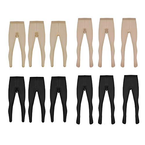 dPois Mens Sexy Skinny Stretchy Slim Fits Sissy Bulge Pouch Seamless Pantyhose Tights Hosiery Lingerie