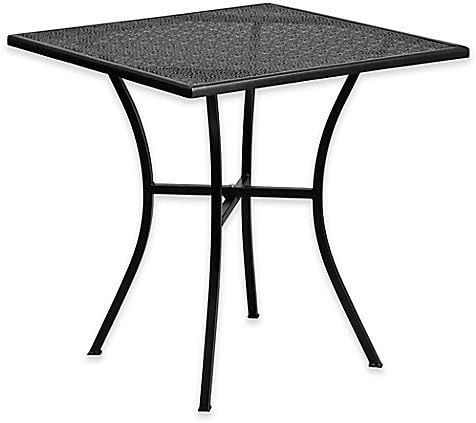 Flash Furniture Steel Indoor/Outdoor 28-Inch Square Bistro Table in Black