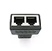 Dreamvasion® Network Adapter RJ45 Female to 2 Female Port CAT 5/CAT 6 LAN Ethernet Socket Splitter Connector Adapter