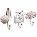 MyGift Decorative Pink Flirty Fun Design Metal Wall Mounted Storage Hooks for Hanging Coats/Keys - Set of 3