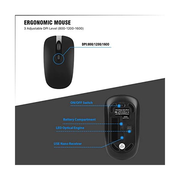 Wireless-Keyboard-and-Mouse-Cimetech-24G-Compact-Keyboard-Mouse-Comb-Set-Slim-Sleek-Design-with-Number-Pad-Desktop-Cordless-for-PCDesktopComputer-Laptop-Windows-XPVista7810-UK-Layout Wireless Keyboard and Mouse, cimetech 2.4G Compact QWERTY UK Layout USB Keyboard and Silent Mouse Set Cordless Slim Mini…