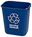 Carlisle FoodService Products 342928REC14 Plastic Recycle Deskside Wastebasket, 28 Quart, Blue
