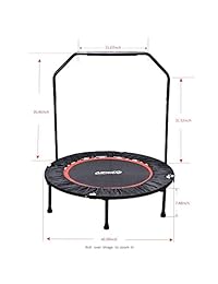 Cama elástica para ejercicio para adultos de 40 pulgadas con asa ajustable para entrenamiento en interiores y jardines, diseño plegable para almacenamiento