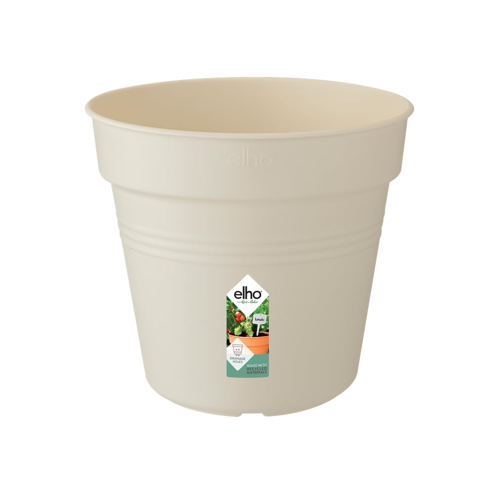 elho Green Basics Growpot 13 - Flower Pot for Grow your Own - Ø 13.1 x H 12.0 cm - White/Cotton White